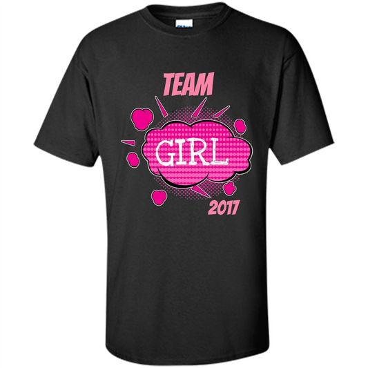 Team Girl Baby Shower Gender Reveal Party Cute Pink T-shirt Black