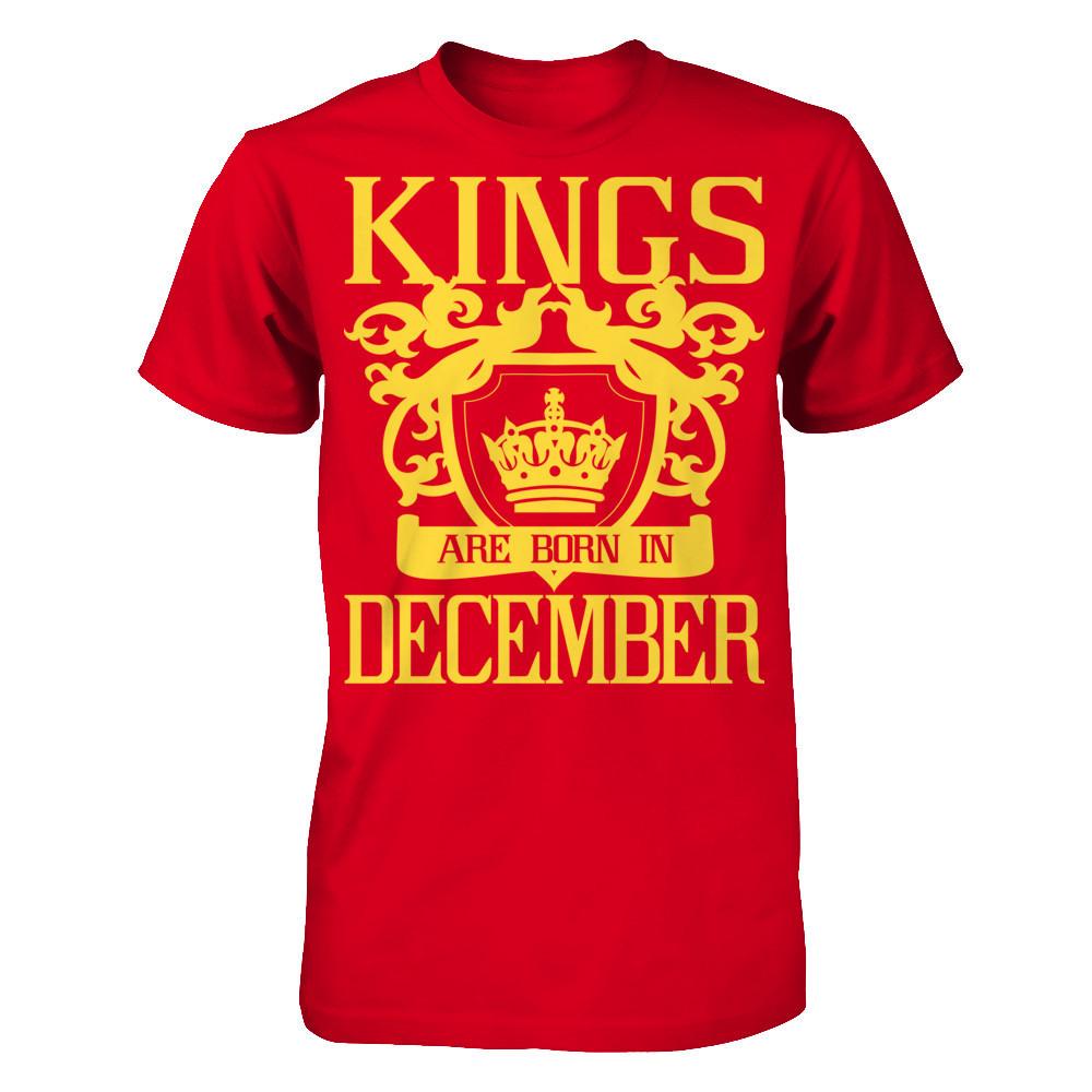 Kings Are Born In December T-shirt Next Level - Unisex Fitted Tee Red