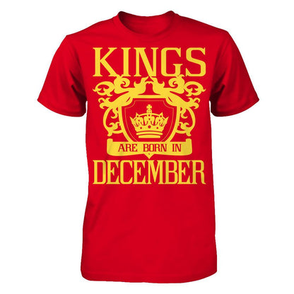 Kings Are Born In December T-shirt Next Level - Unisex Fitted Tee Red