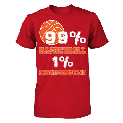 Basketball Lover T-shirt 99% Basketball 1% Everything Else Gildan - Short Sleeve Tee Red