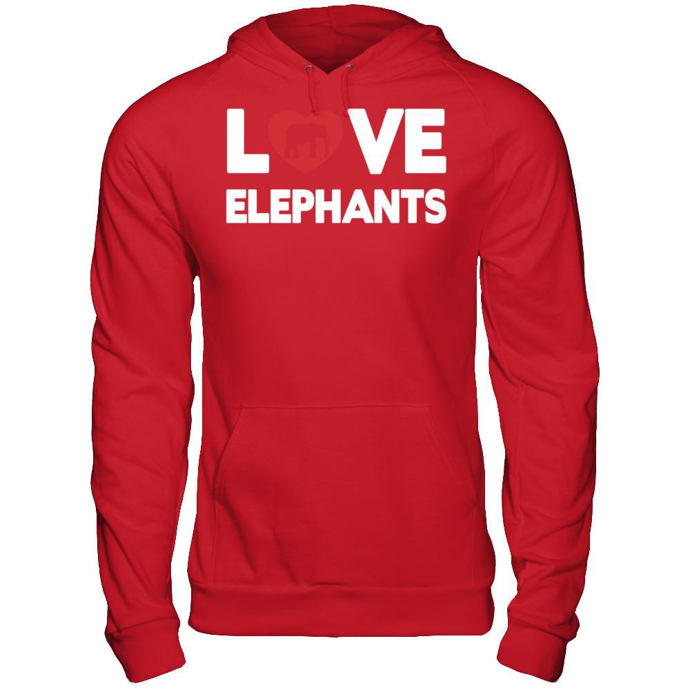 Love Elephants Gildan - Pullover Hoodie Red