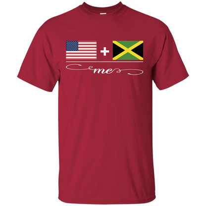 American + Jamaican = Me USA and Jamaica Flags T-shirt Cardinal