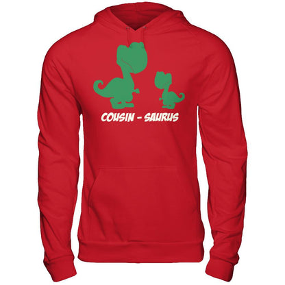 Dino Family T-shirt Cousin-Saurus Gildan - Pullover Hoodie Red