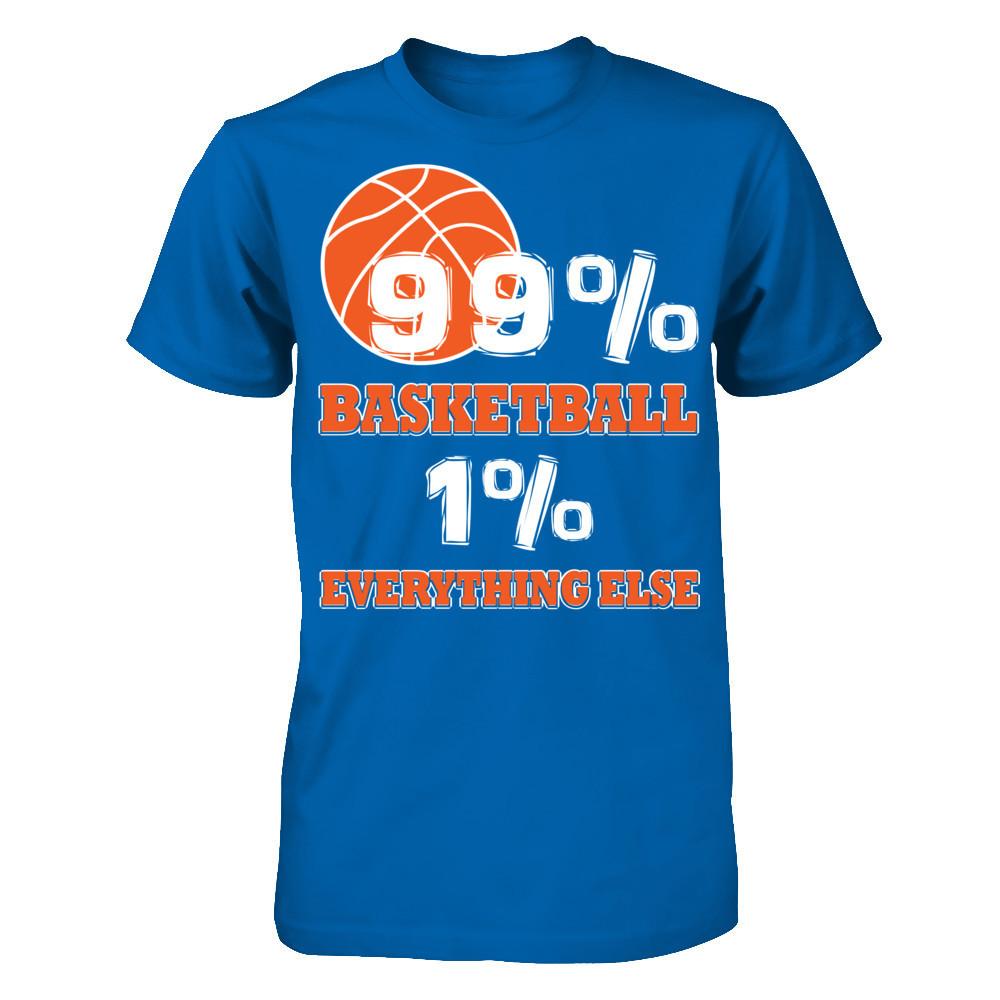 Basketball Lover T-shirt 99% Basketball 1% Everything Else Gildan - Short Sleeve Tee Royal