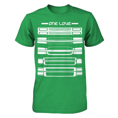 Car - One Love T-shirt Next Level - Unisex Fitted Tee Kelly Green
