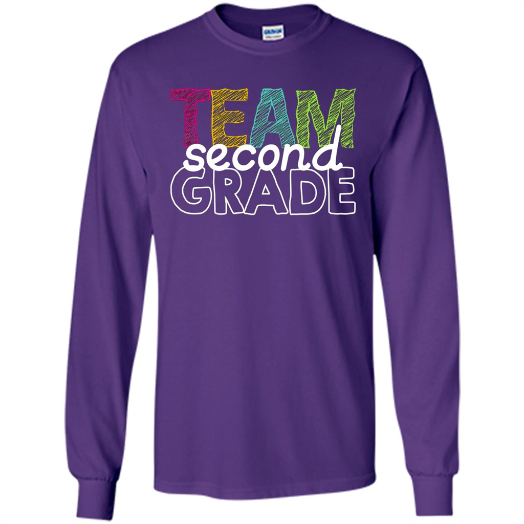 Team Second Grade Teacher T-Shirt Purple