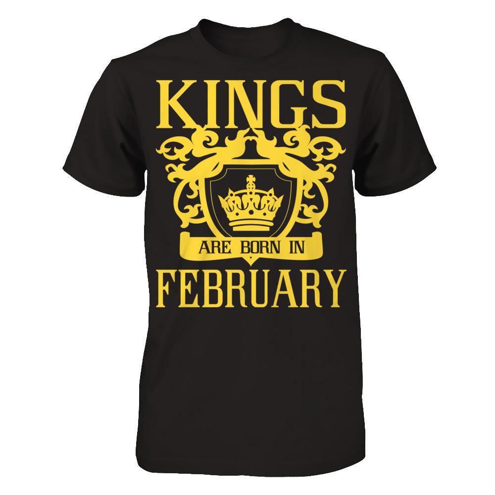 Kings Are Born In February T-shirt Next Level - Unisex Fitted Tee Black