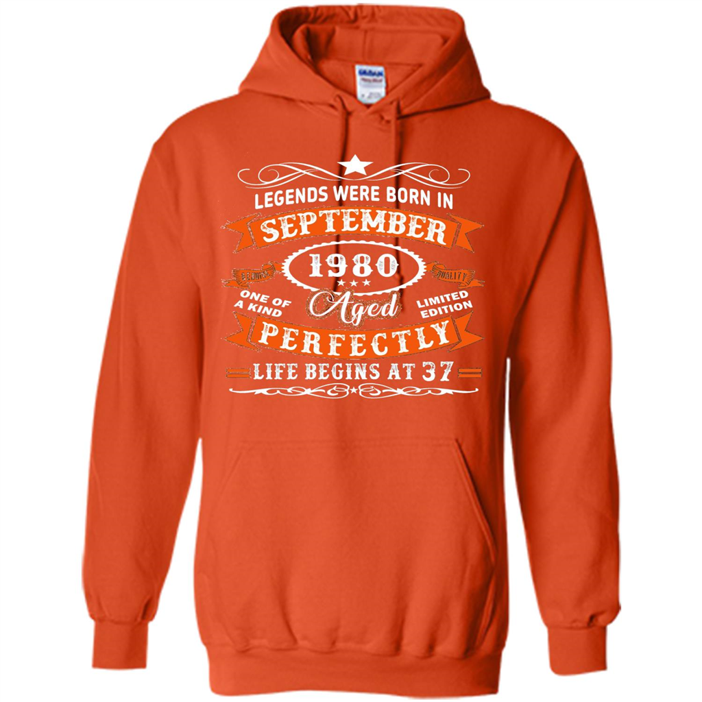 Legends Were Born In September 1980 T-shirt Birthday Gift T-shirt Orange