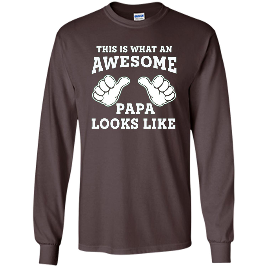 Papa T-shirt Mens This Is What An Awesome Papa Looks Like Dark Chocolate