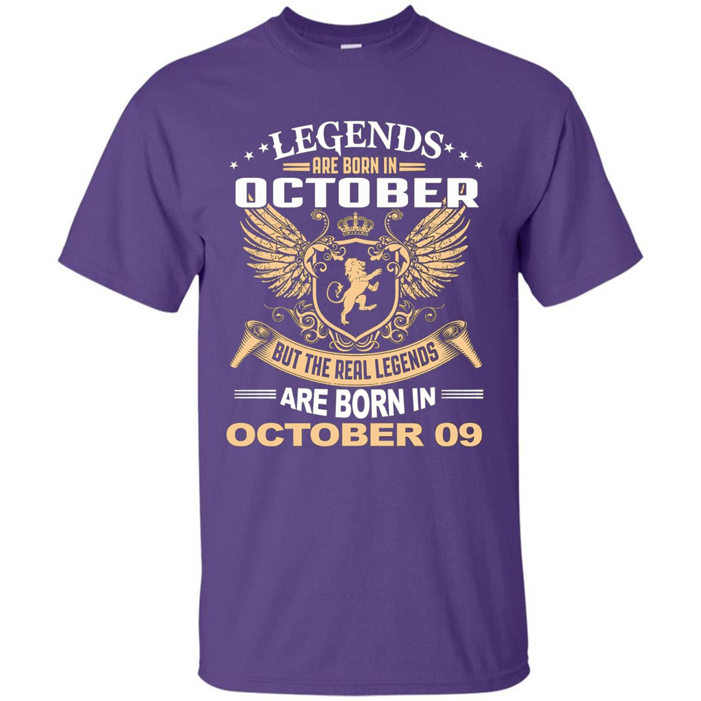 Legends Are Born In October 09 T-Shirt Purple