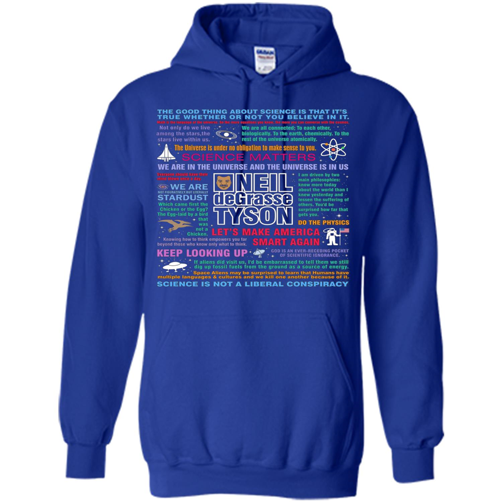 Neil deGrasse Tyson NDT Quotes T-Shirt Let's Make America Smart Again T-shirt Royal
