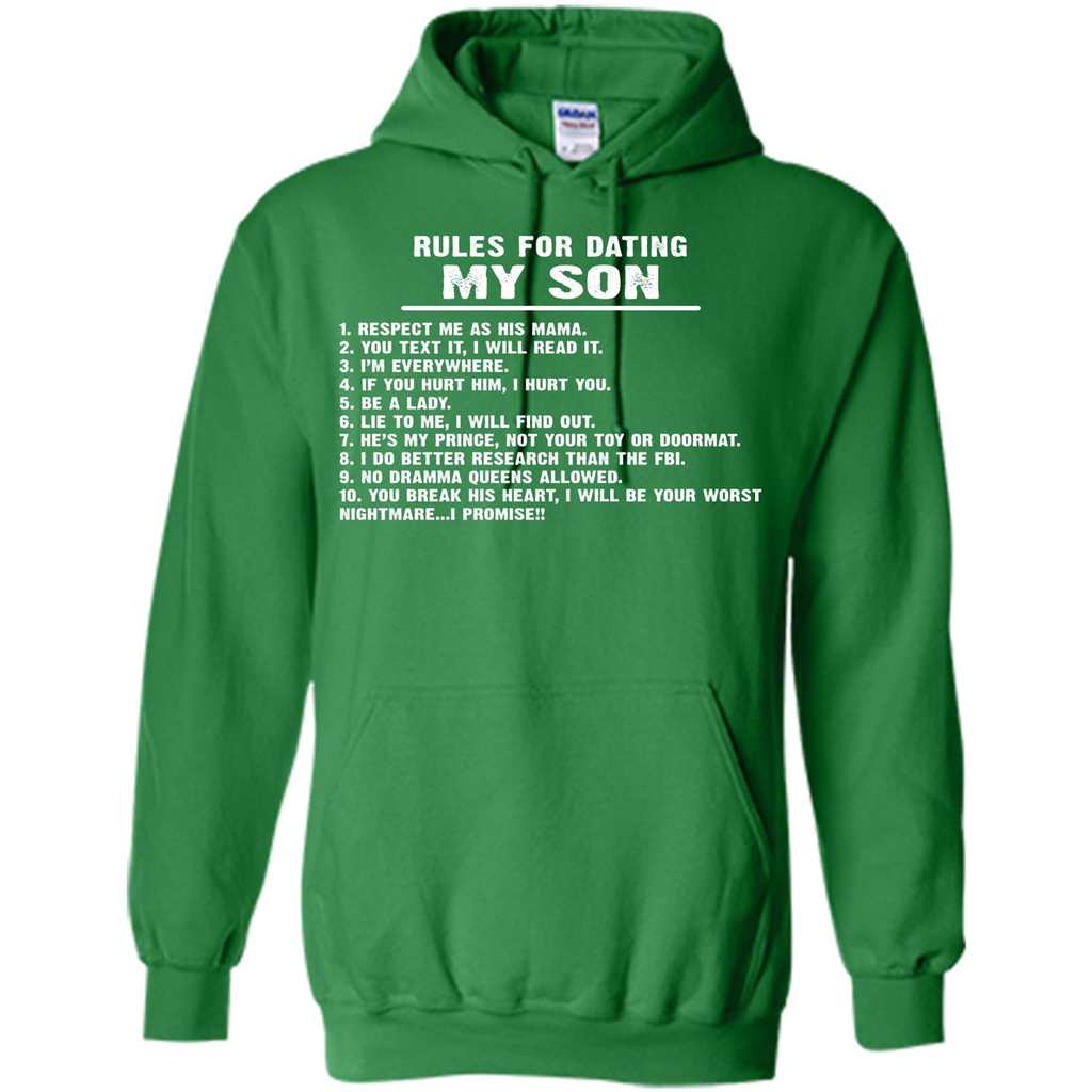 Parents T-shirt Rules For Dating My Son T-shirt Irish Green