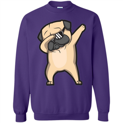 Dabbing Pug Shirt - Cute Funny Dog Dab T-shirt Purple