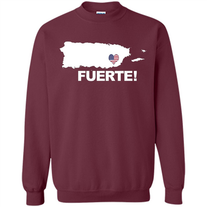 Fuerte T-Shirt Strong Support for Puerto Rico T-shirt Maroon
