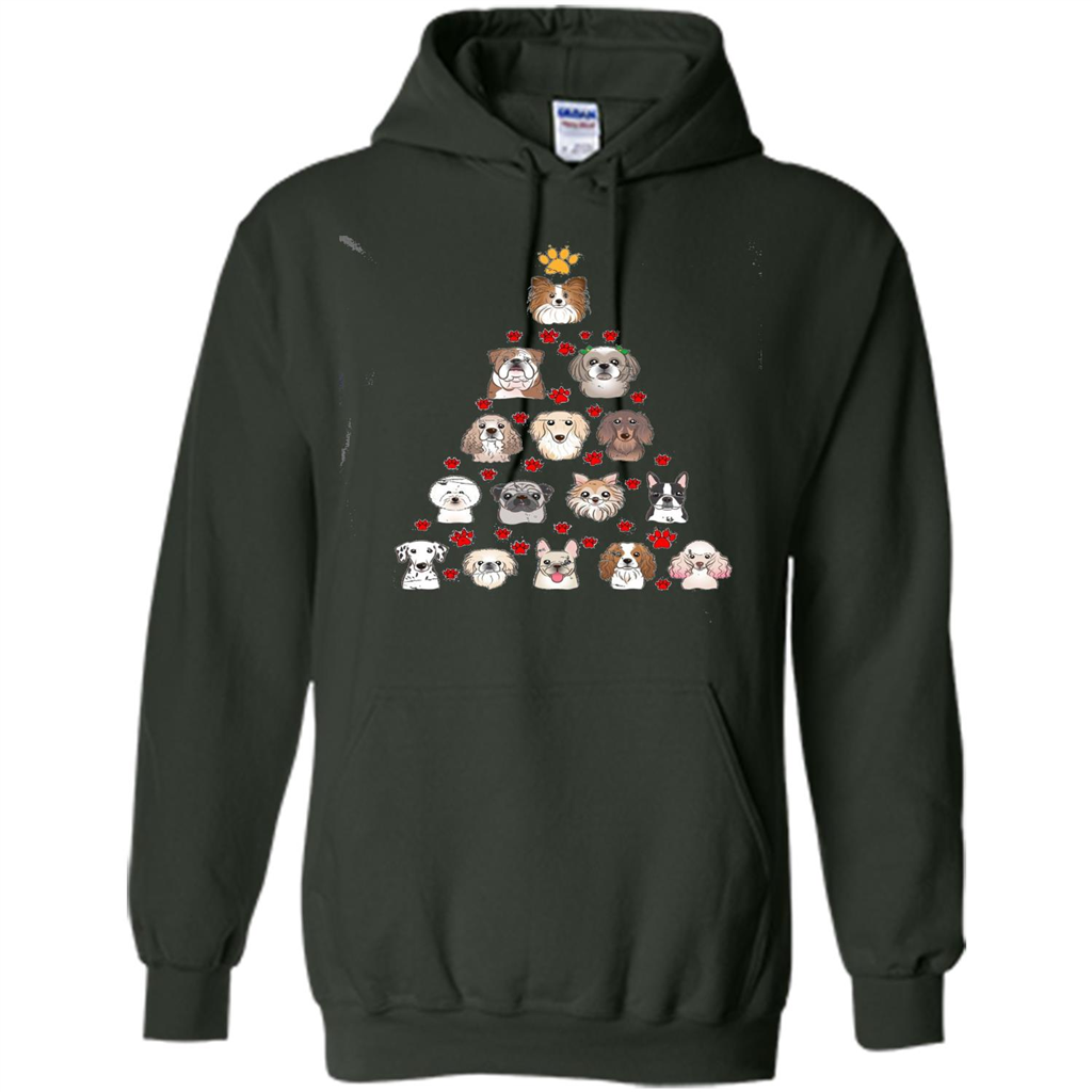 Dog Lover T-shirt Christimas Tree For Dog Lover T-shirt Forest Green
