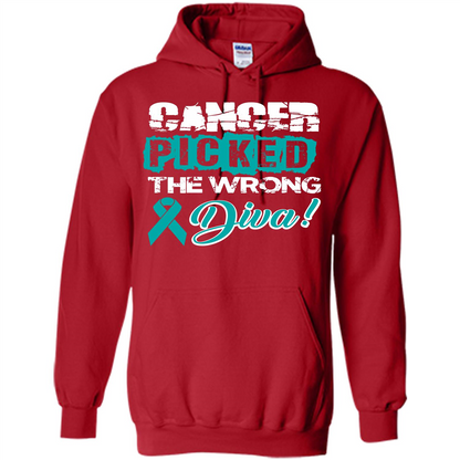 Cancer Awareness T-shirt Cancer Picked The Wrong Diva T-shirt Red