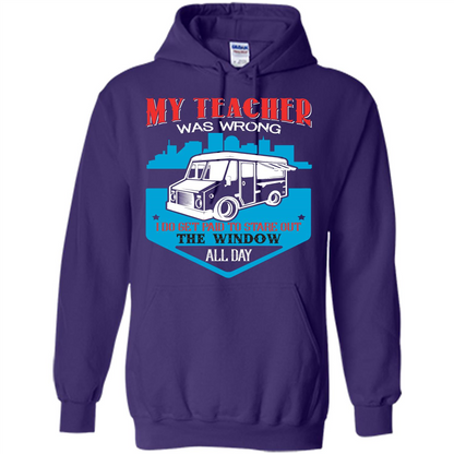 Ice Cream Car T-shirt I Do Get Paid To Stare Out The Window All Day Purple