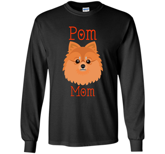 Pom Mom Pomeranian Dog Funny Shirt cool shirt Black