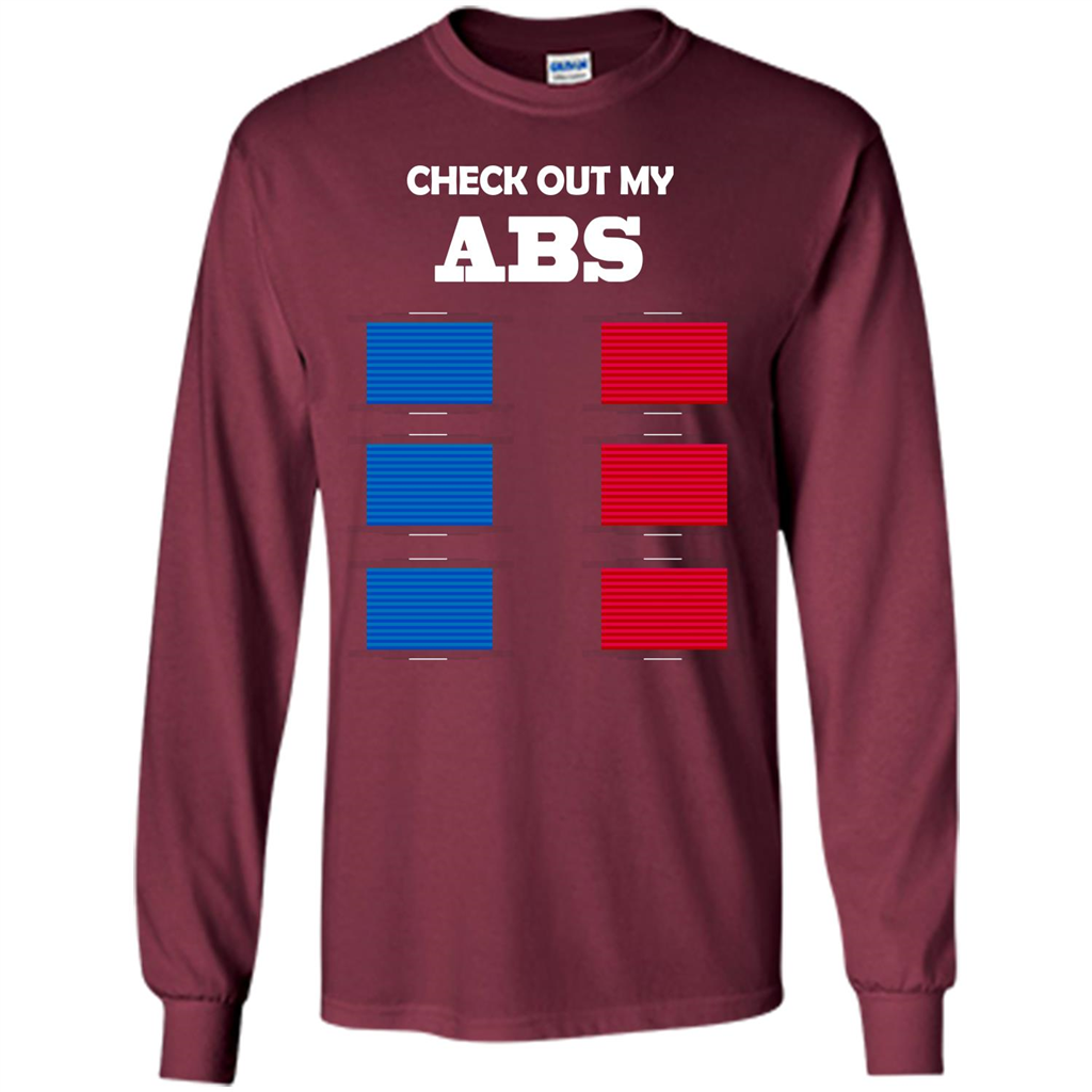 Funny Engineer T-shirt Check Out My Abs Maroon
