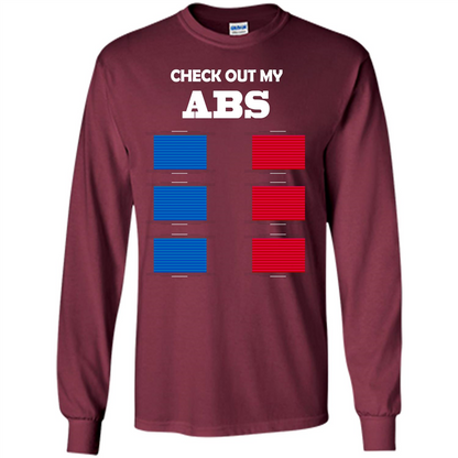 Funny Engineer T-shirt Check Out My Abs Maroon