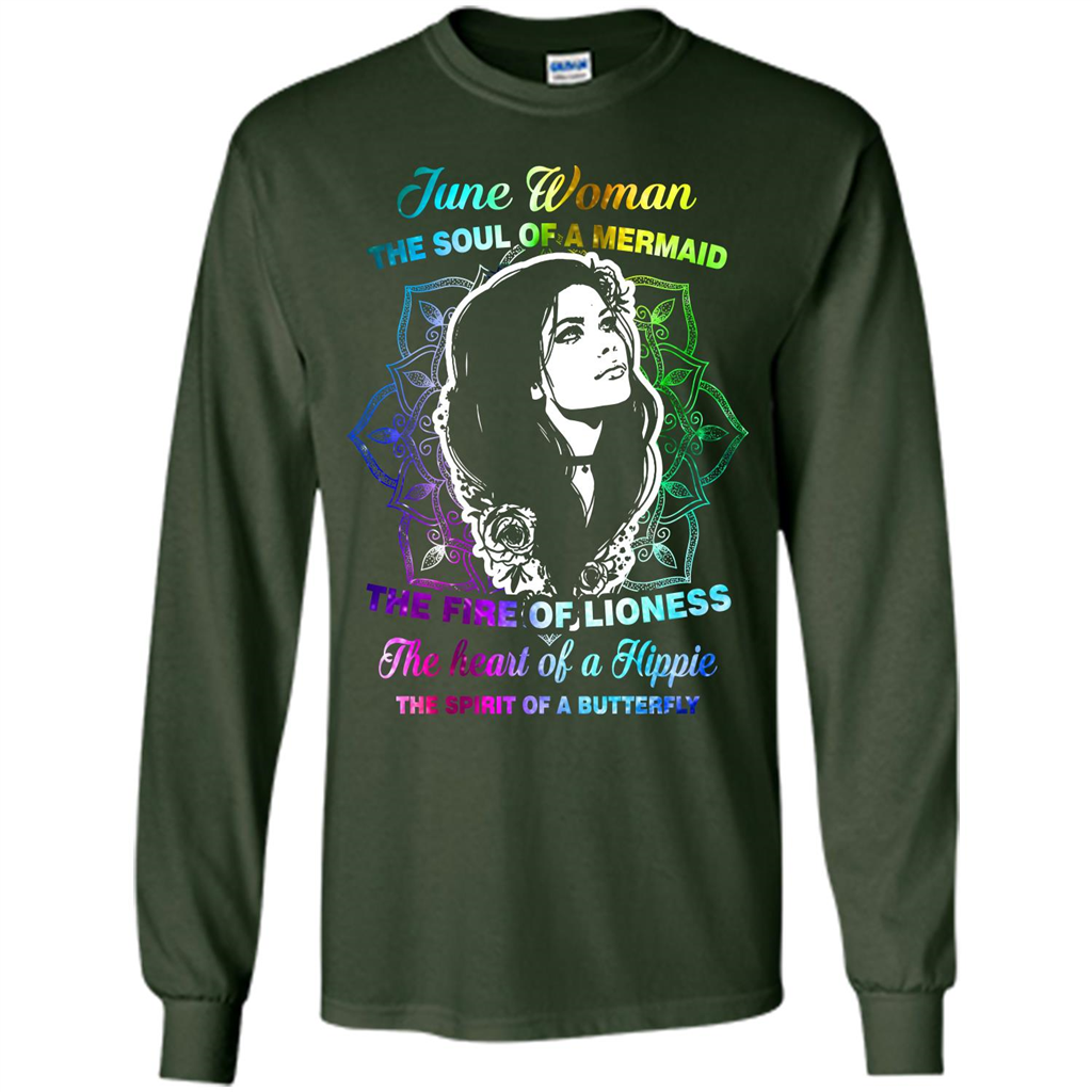 June Woman T-shirt The Heart Of A Hippie Forest Green