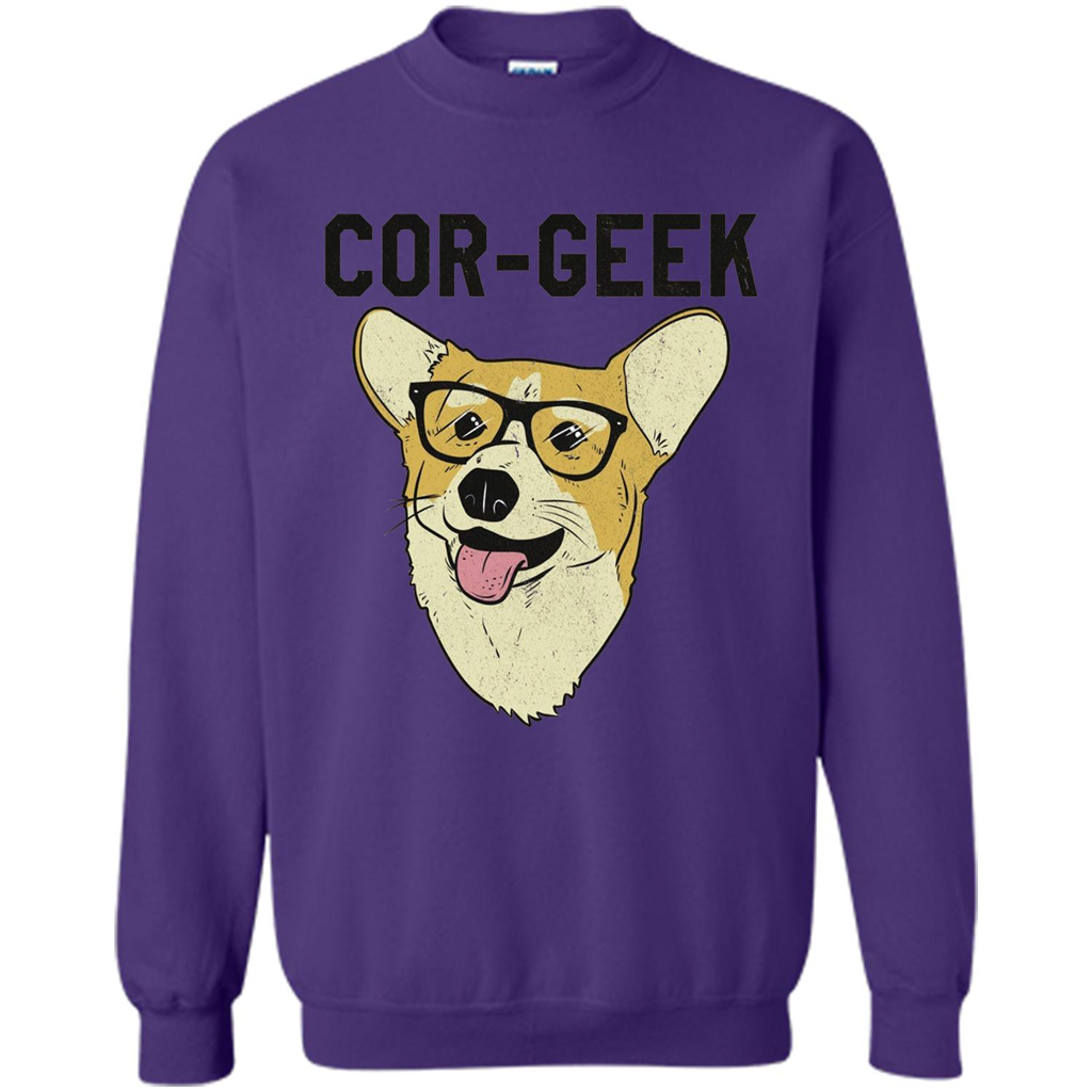 Cor-Geek Funny Corgi Nerd T-shirt Purple