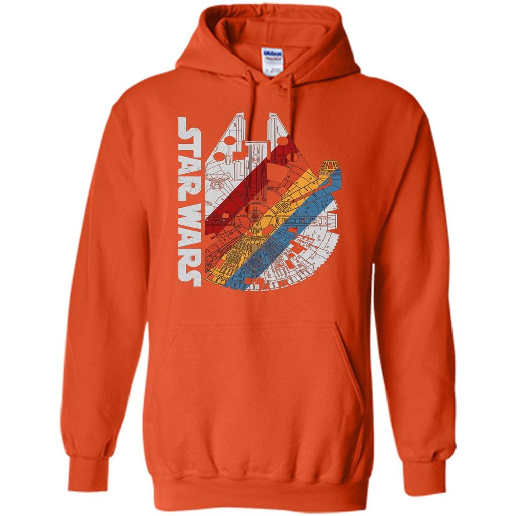 Movie T-shirt The Millennium Falcon Wears Retro Stripes T-shirt Orange