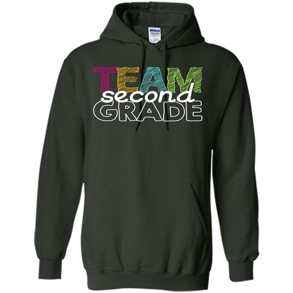 Team Second Grade Teacher T-Shirt Forest Green