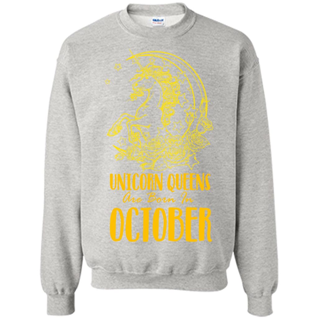 October Unicorn T-shirt Unicorn Queens Are Born In October Ash