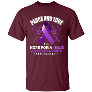 Peace And Love And Hope For A Cure Crohn's and Colitis Awareness T-shirt