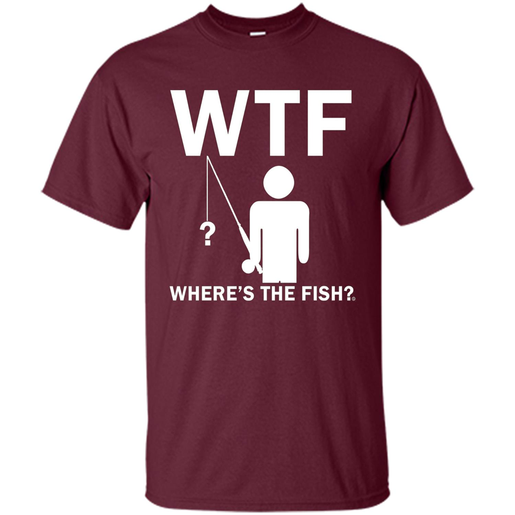 Fishing T-shirt Where's The Fish Maroon