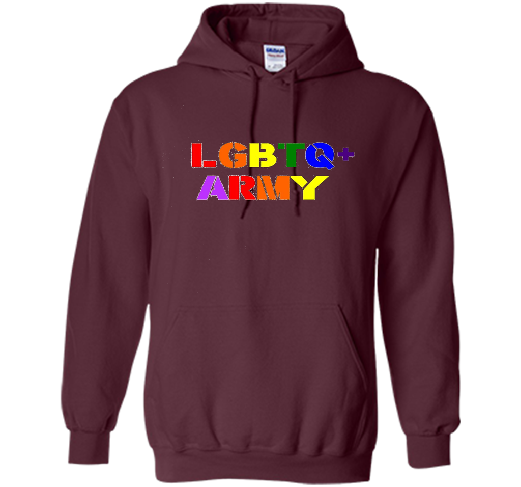 LGBTQ+ Army T-Shirt cool shirt Maroon