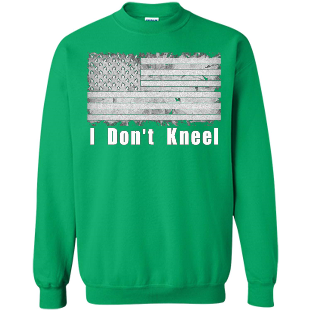 American T-shirt I Don't Kneel Patriotic American Flag Irish Green