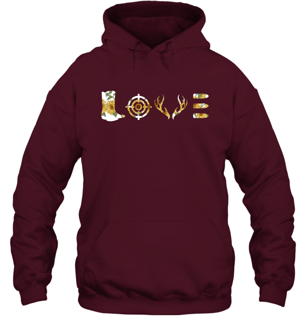 Hunting Girls Sunflower Shirt Hoodie Hoodie Maroon