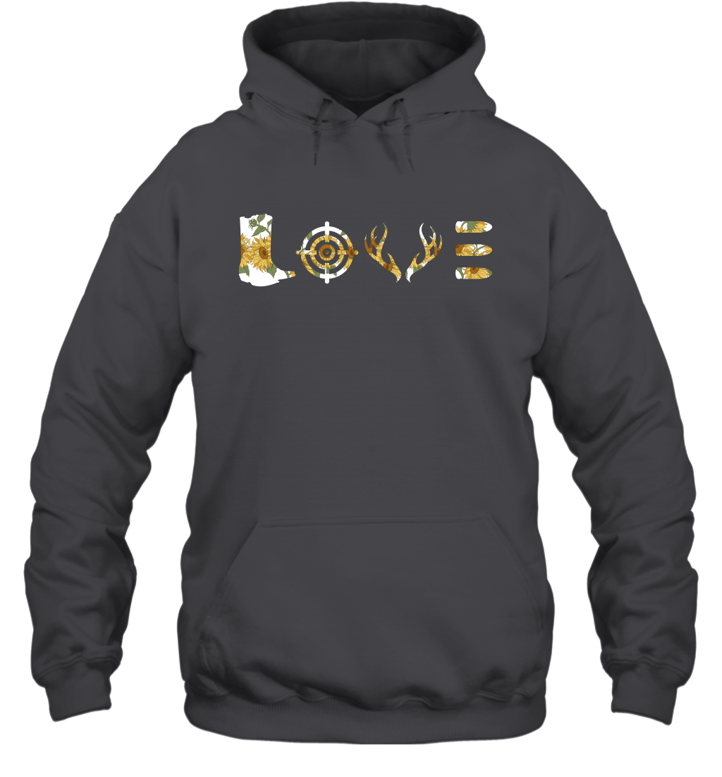 Hunting Girls Sunflower Shirt Hoodie Hoodie Dark Heather