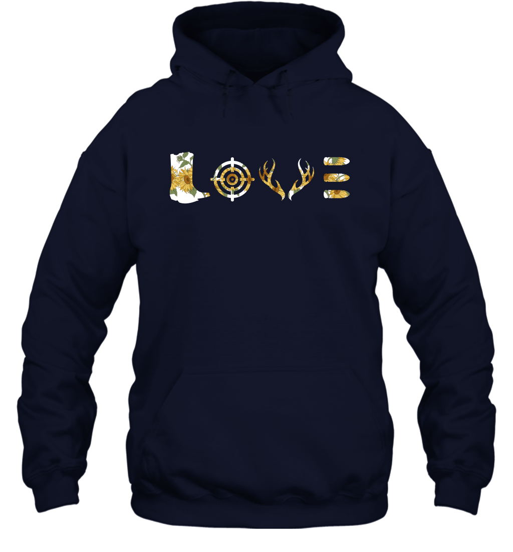 Hunting Girls Sunflower Shirt Hoodie Hoodie Navy