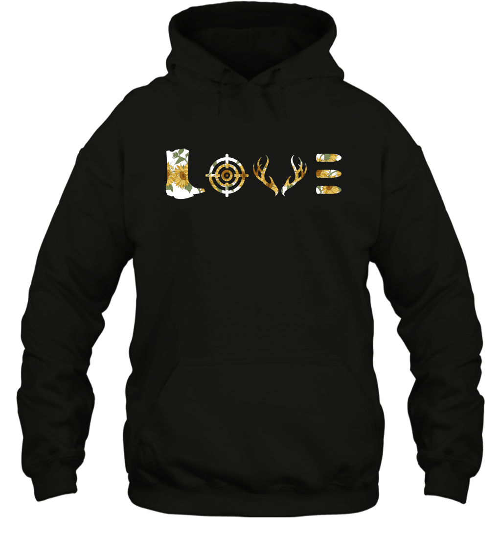 Hunting Girls Sunflower Shirt Hoodie Hoodie Black