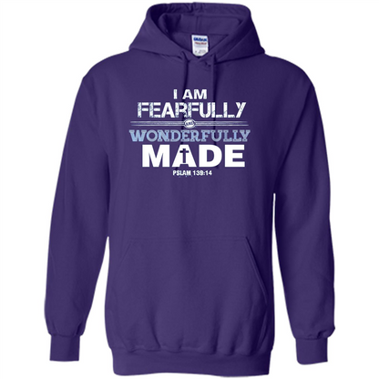 Christian T-shirt I Am Fearfully And Wonderfully Made Purple