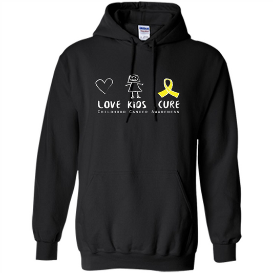 Love Kids Cure Childhood Cancer Awareness T-shirt Black