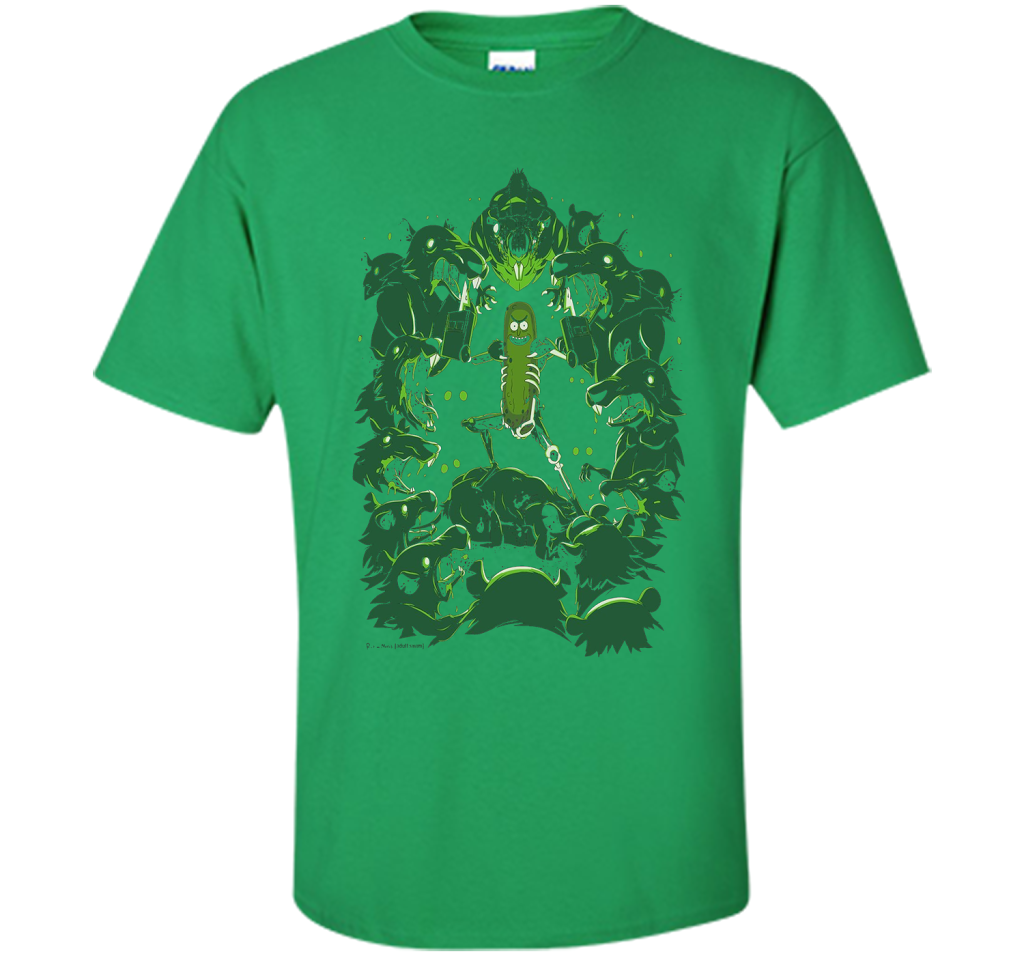 Pickle Rick Vs The Rats T-shirt Irish Green