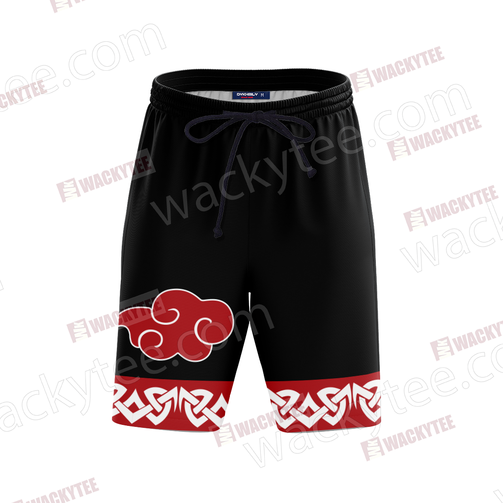 Naruto Akatsuki Symbol 3D Beach Shorts