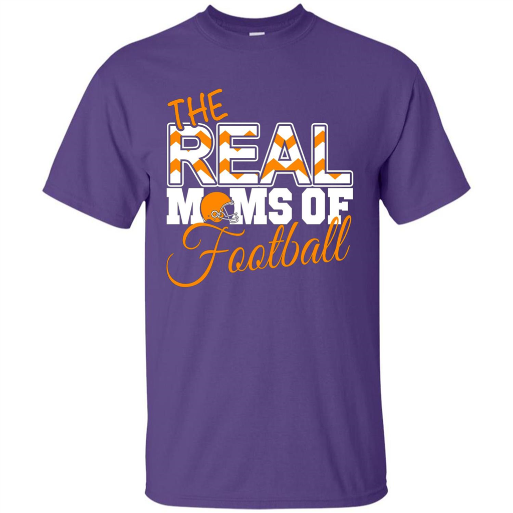 Real Moms of Football T-shirt Orange Football Mom T-Shirt Purple