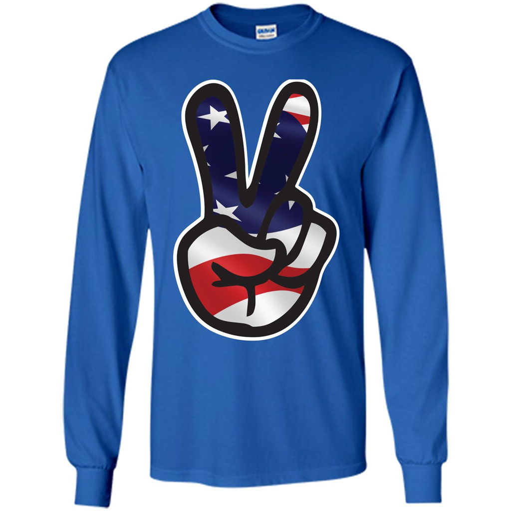 Amreican Flag Peace Guy T-shirt Royal