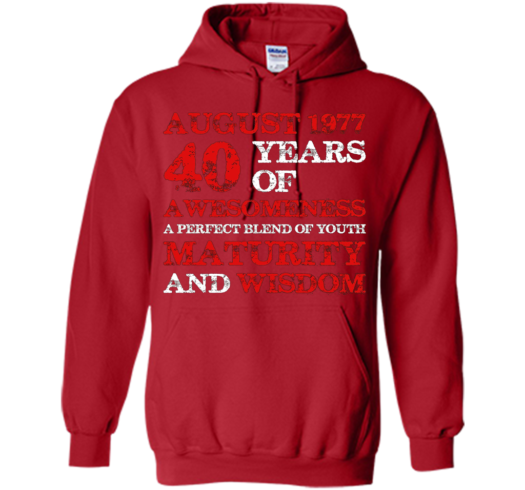 Vintage Limited August 1977 Edition - 40th Birthday Gift shirt Red