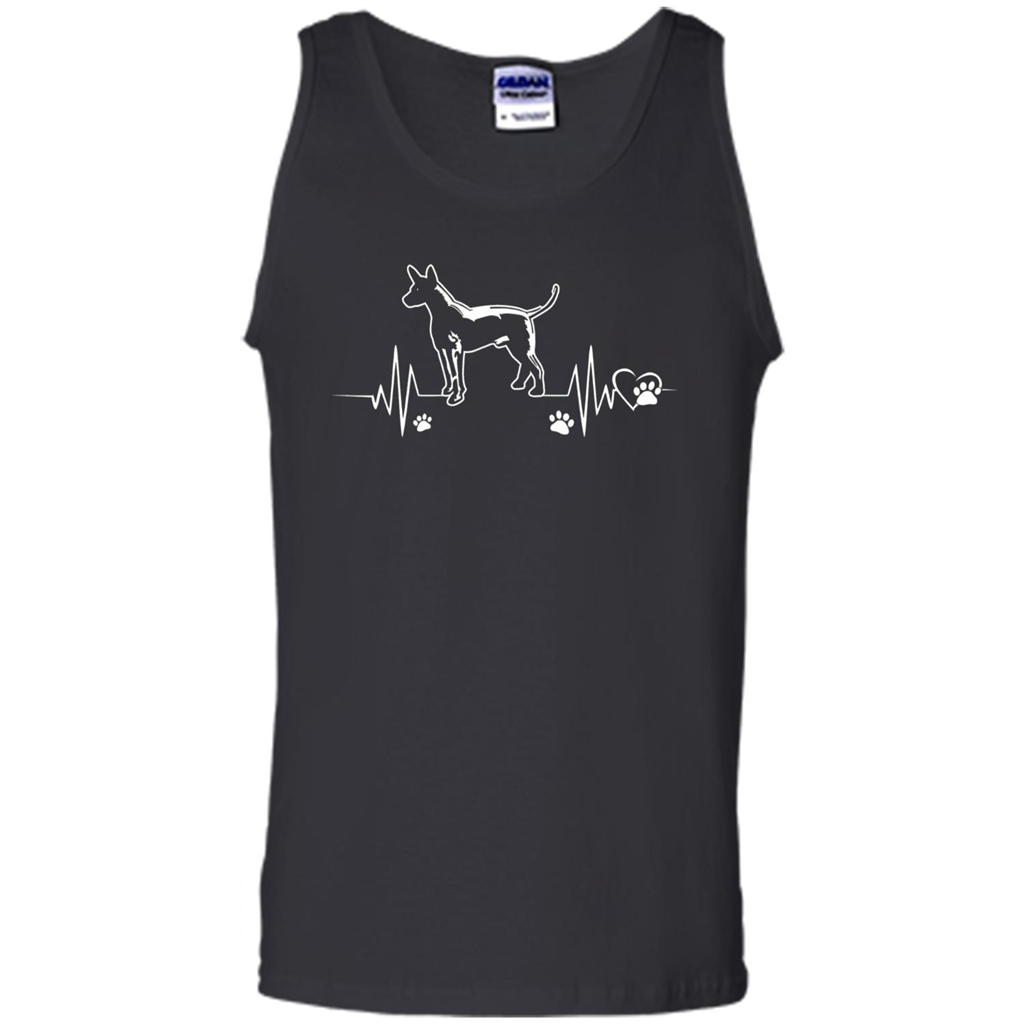 Heartbeat Mexican Hairless Dog T-shirt Heartbeat Paw Dogs Black