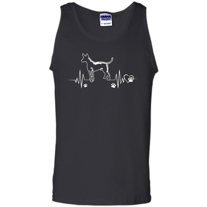 Heartbeat Mexican Hairless Dog T-shirt Heartbeat Paw Dogs Black