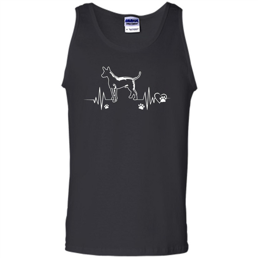 Heartbeat Mexican Hairless Dog T-shirt Heartbeat Paw Dogs Black