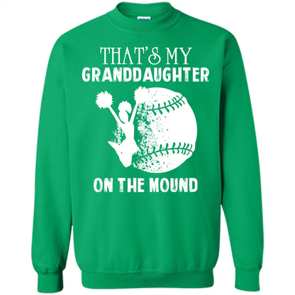 Baseball T-shirt That’s My Granddaughter On The Mound Irish Green