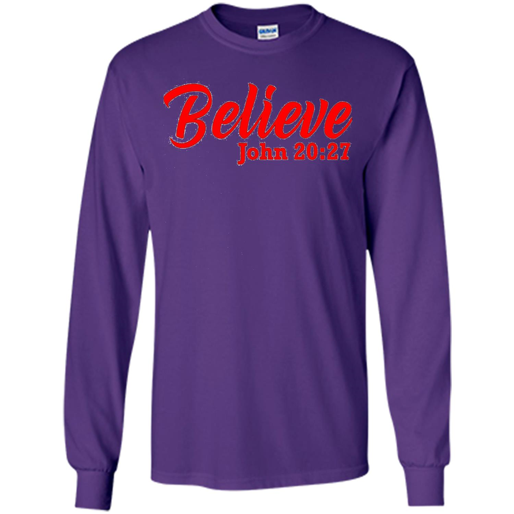 Bible Church Ministry Believe John 20:27 T-shirt Purple