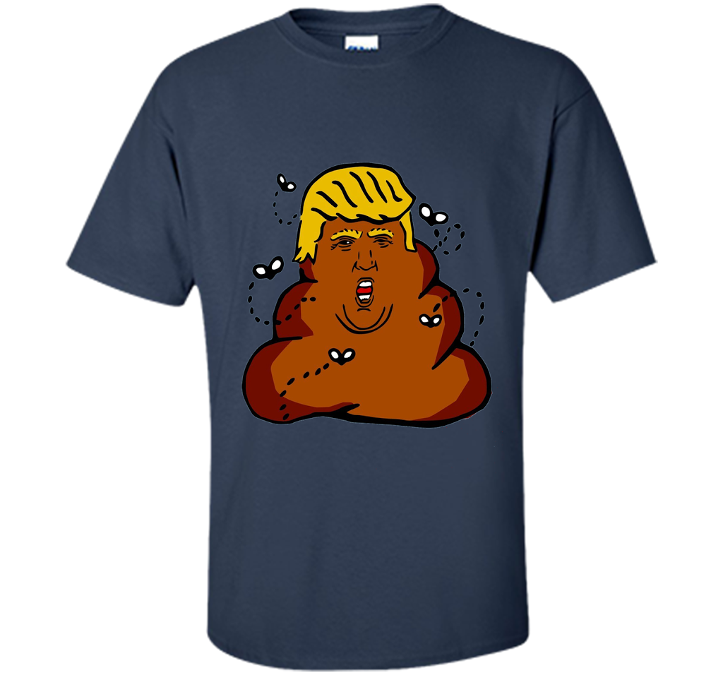 Funny Donald Trump Dump Poop Emoji T-shirt cool shirt Navy